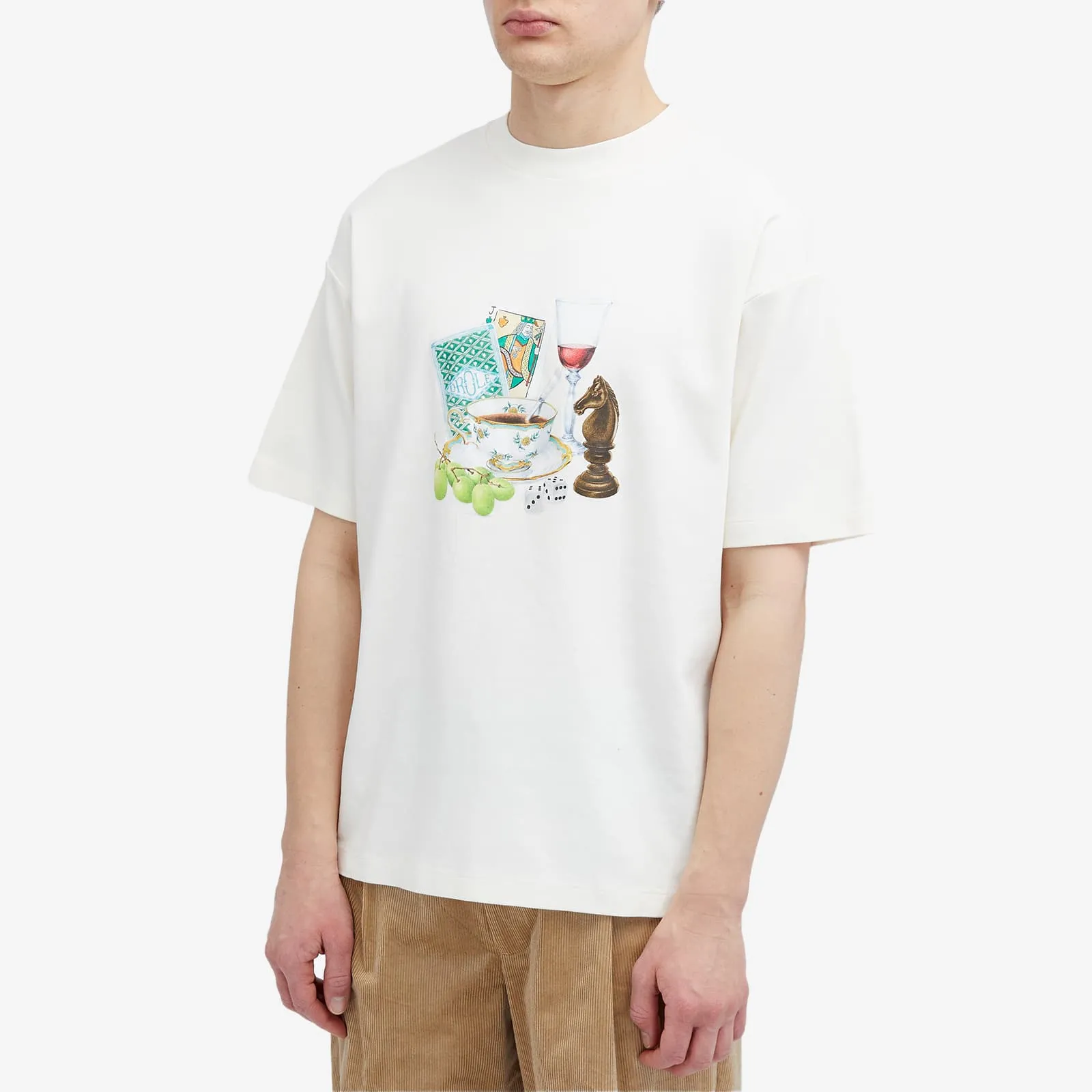 Drôle De Monsieur Aftrenoon Graphic T-shirt, Cream