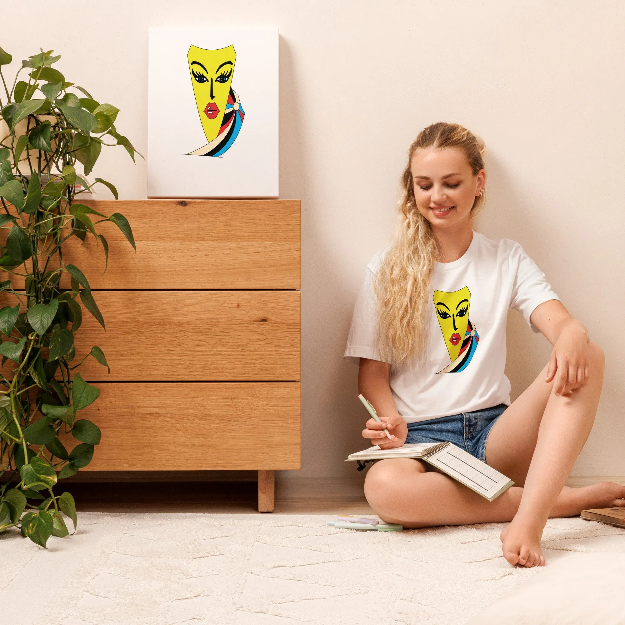 Face Art Print T-Shirt – Unique Graphic Design | Apparelhue Vibrant Art print Tee