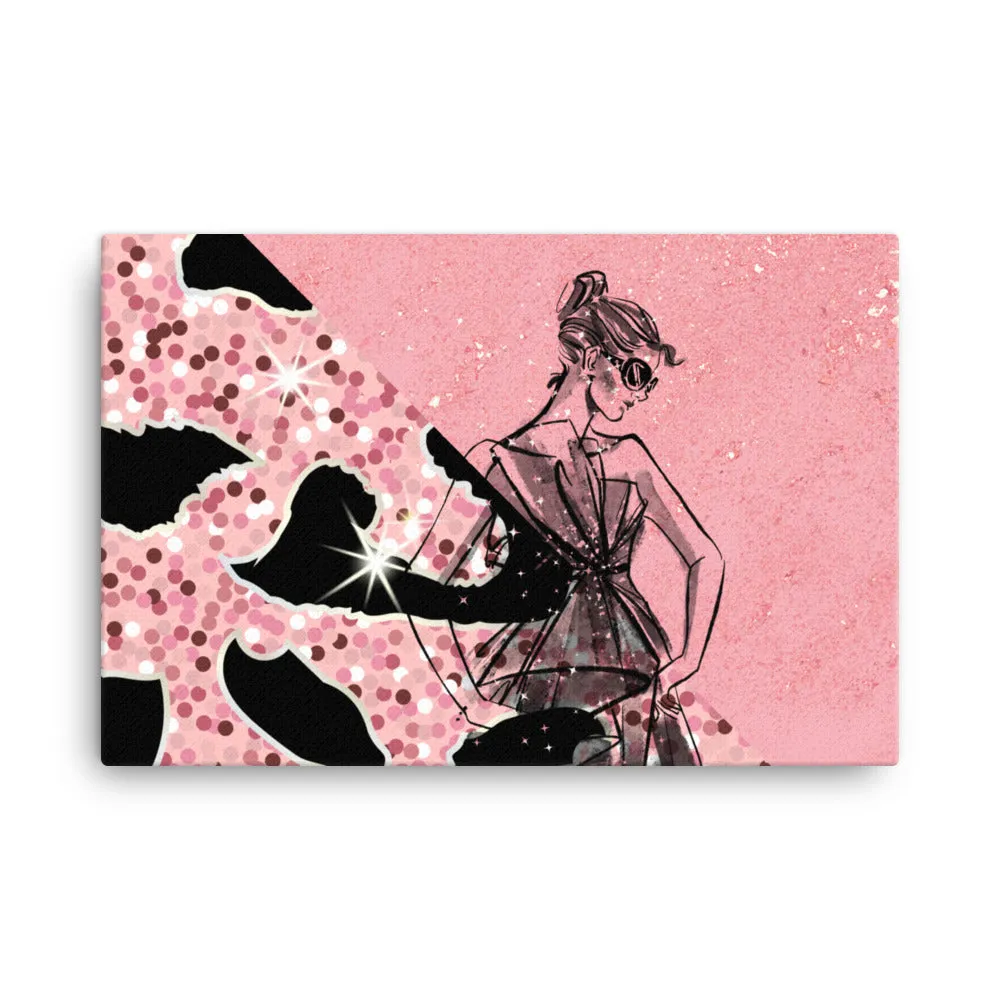 Fashion Woman and Animal Print Canvas lioness-love