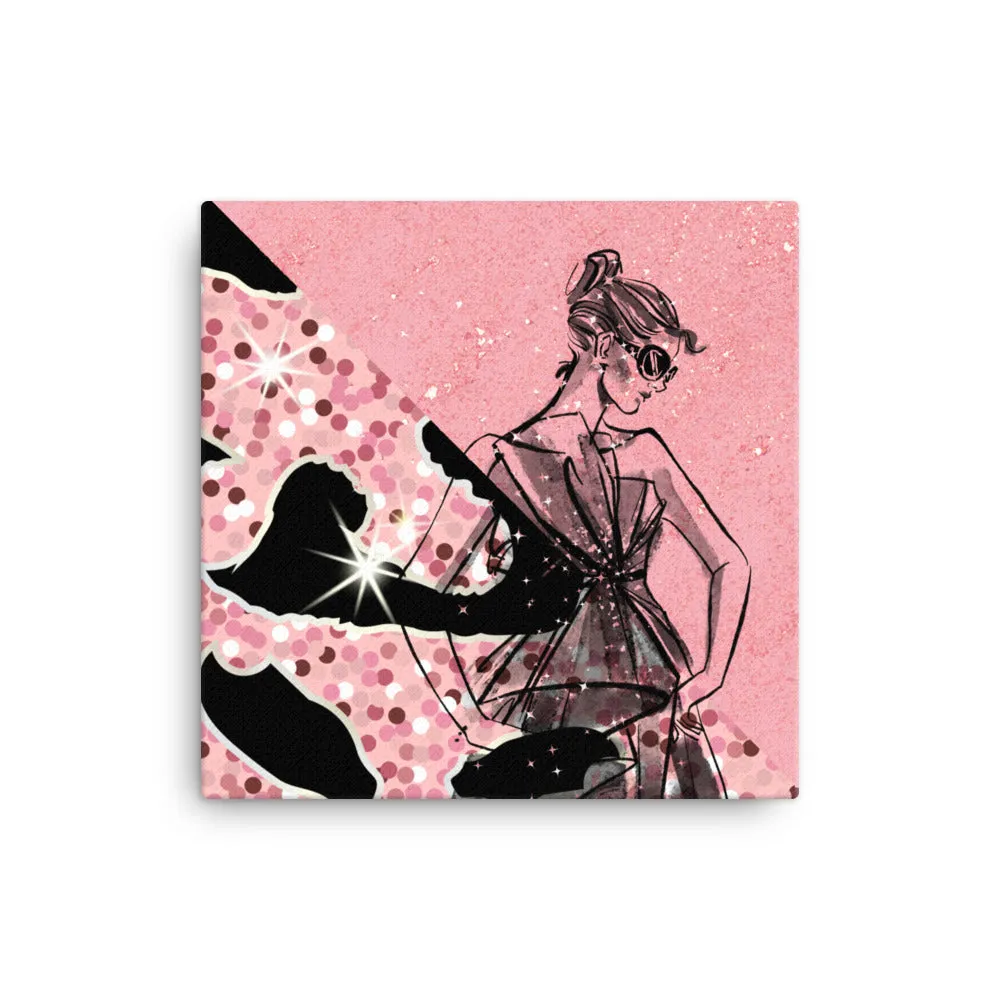 Fashion Woman and Animal Print Canvas lioness-love