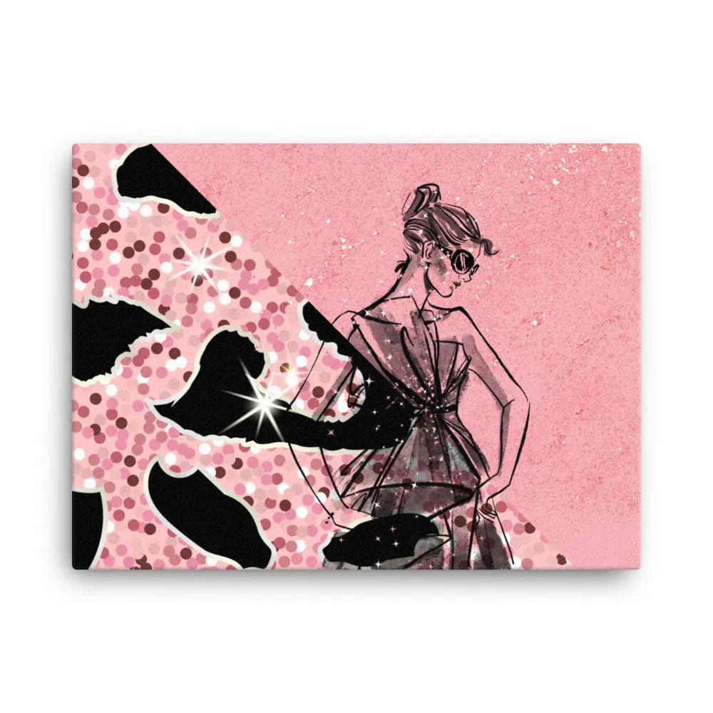 Fashion Woman and Animal Print Canvas lioness-love