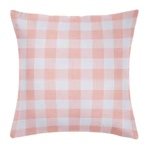 Gingham Coral 22x22 Decorative Pillow Cover