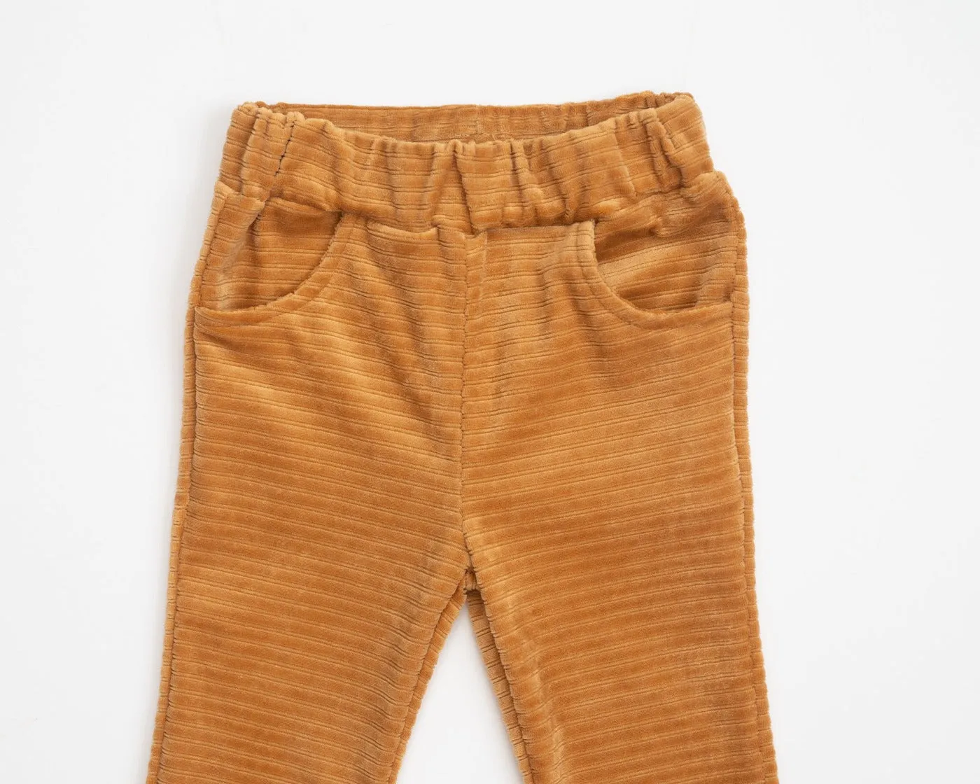 Golden Brown Velour Corduroy Bell Bottoms For Babies, Toddler And Girls