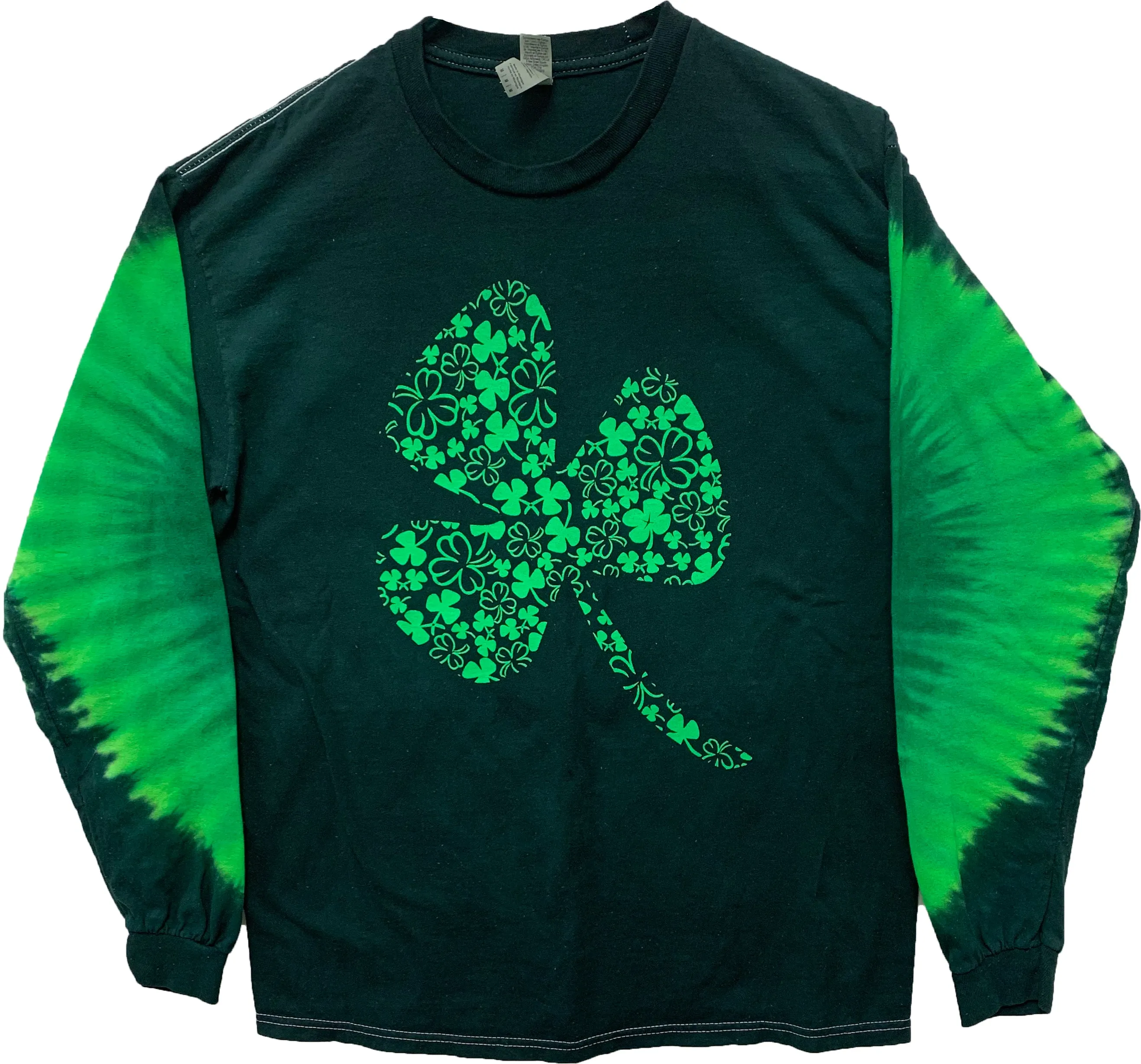 Green Shamrock Long Sleeve Tie Dye