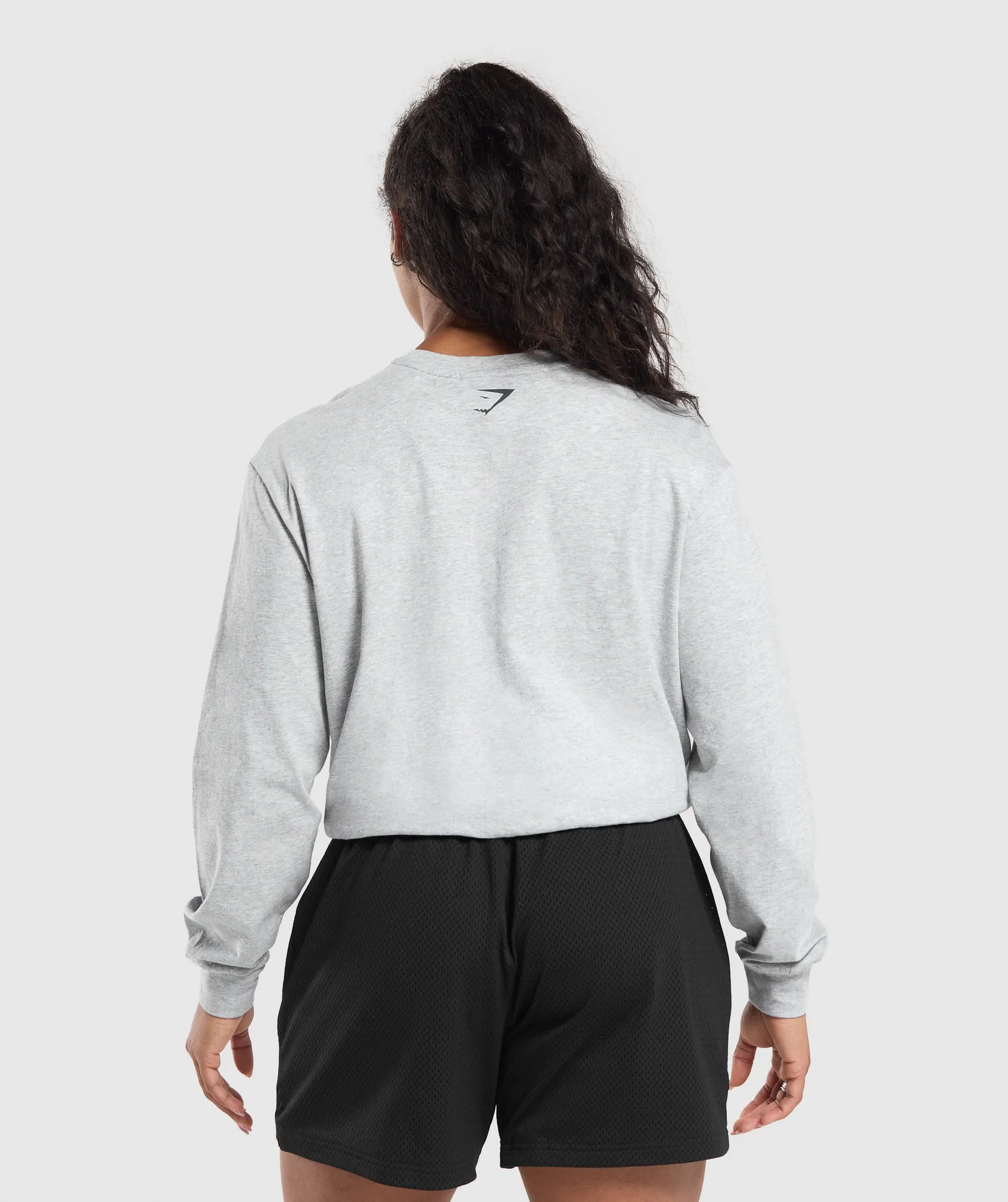 Gymshark Strength Department Long Sleeve Skater - Light Grey Core Marl