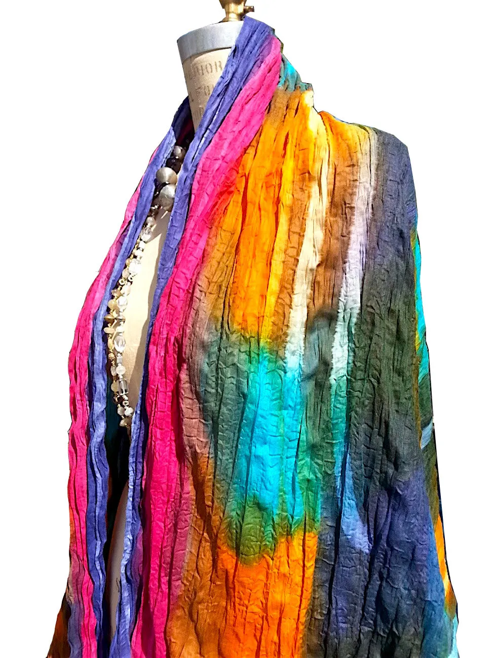 Hand Painted Cotton Large Scarf or Pareo