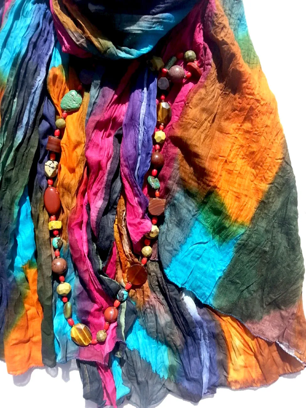 Hand Painted Cotton Large Scarf or Pareo