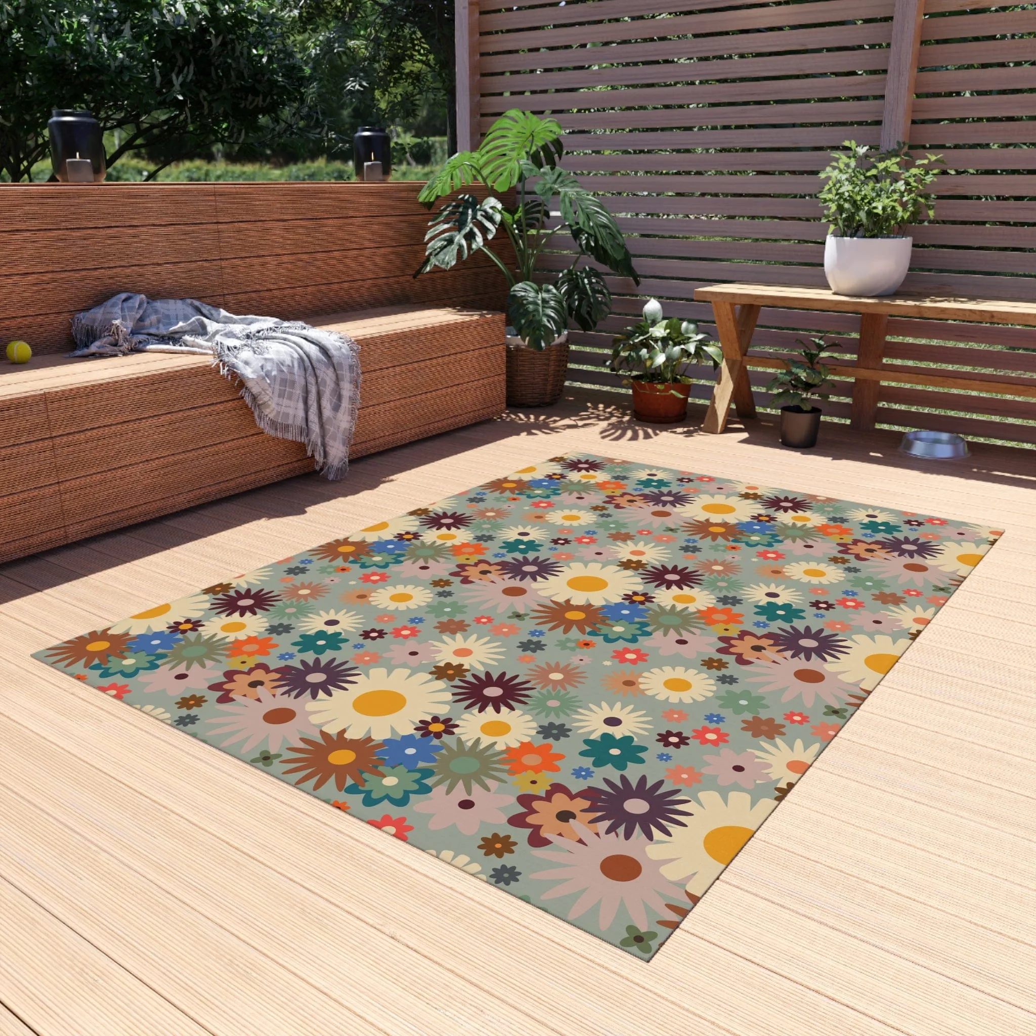 Hippie Daisy Floral Rug