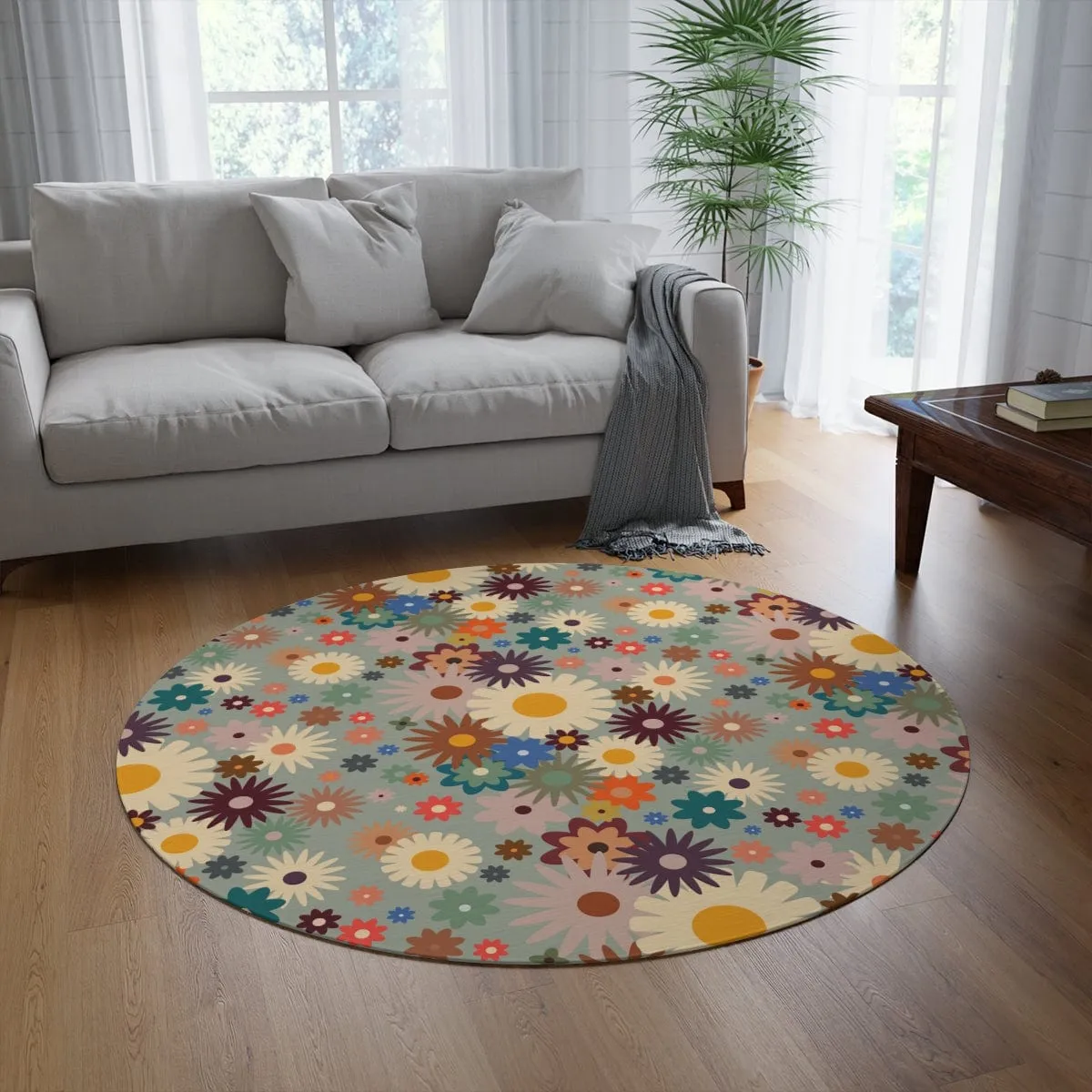 Hippie Daisy Floral Rug