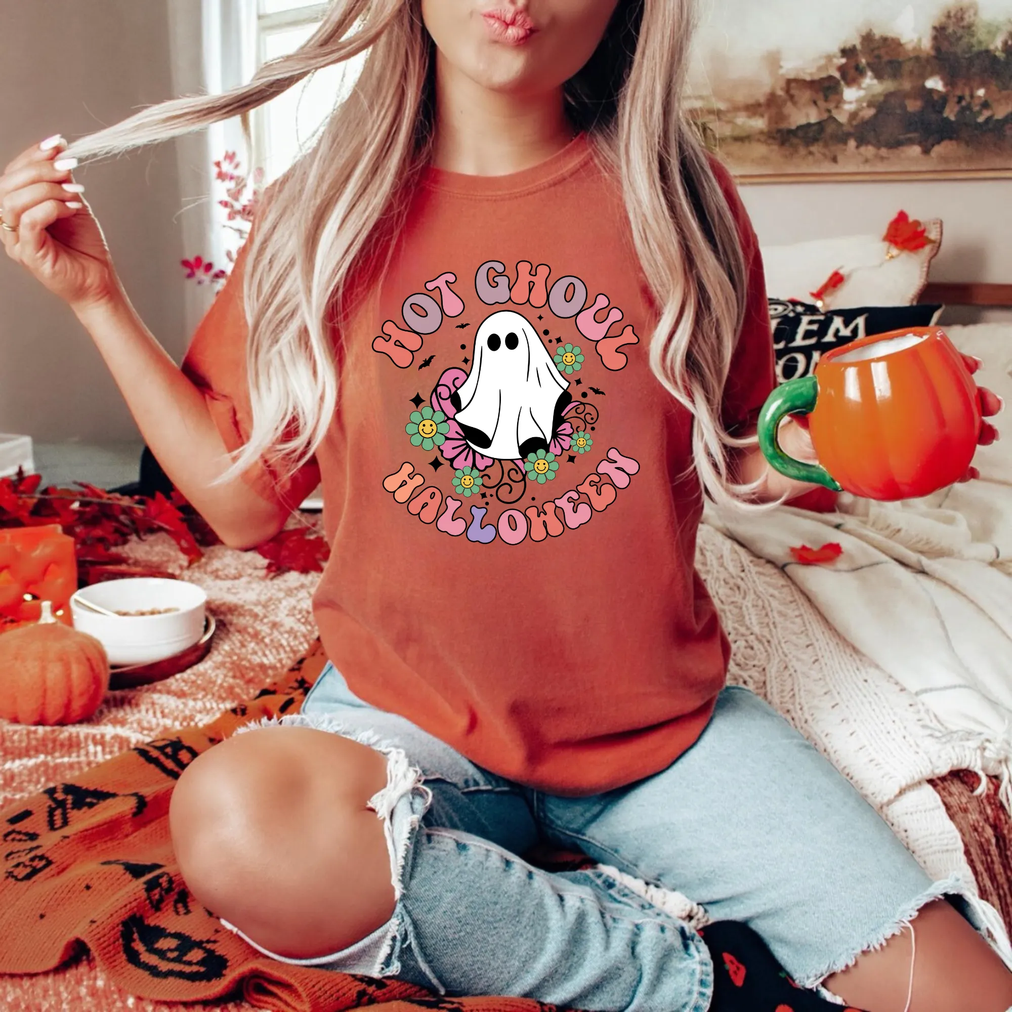 Hot Ghoul Halloween Retro Shirt