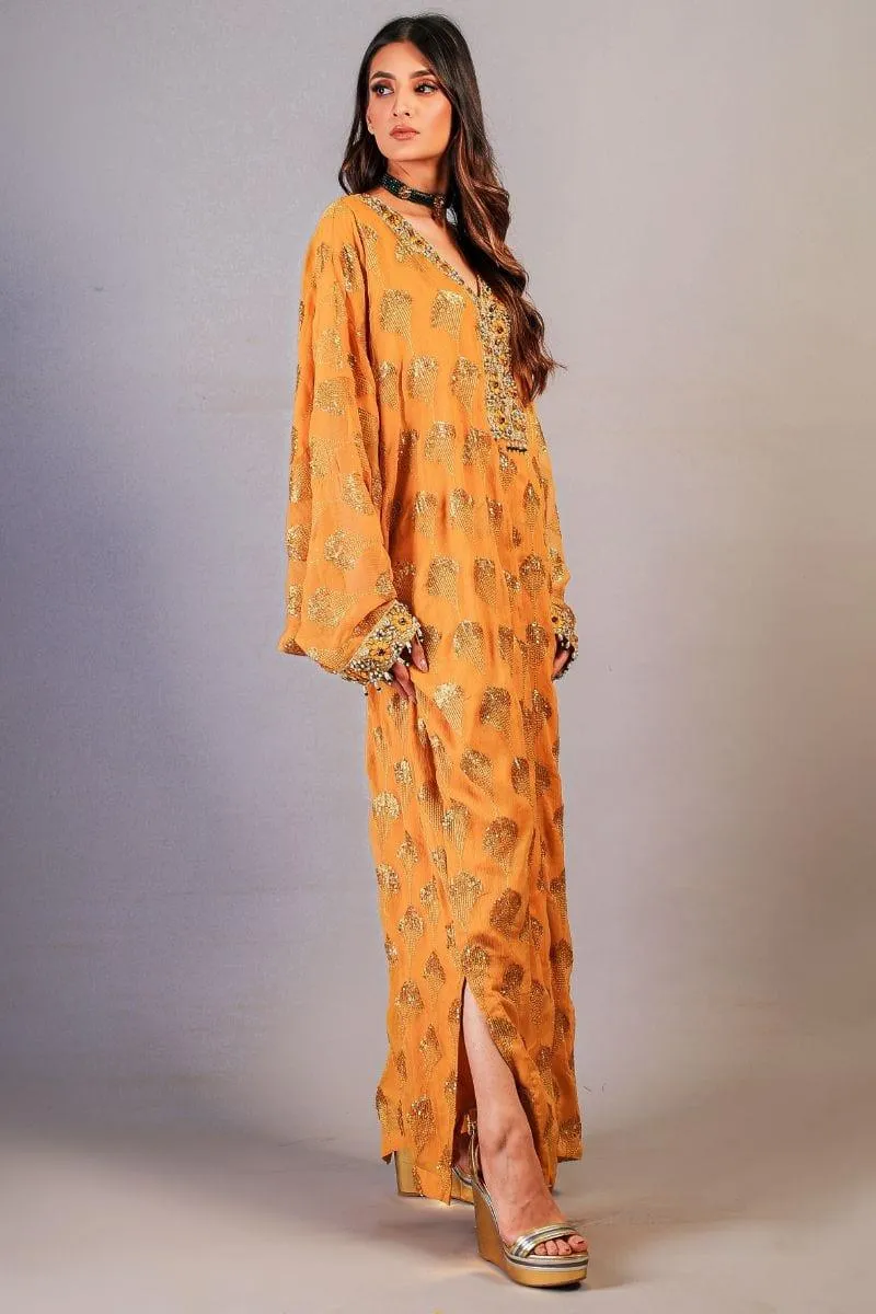 Huma Adnan - ASTR - Chiffon - Mustard - 1 Piece