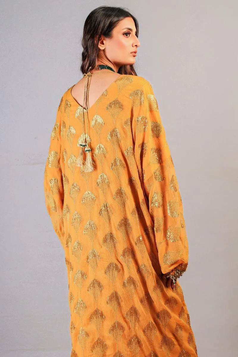 Huma Adnan - ASTR - Chiffon - Mustard - 1 Piece