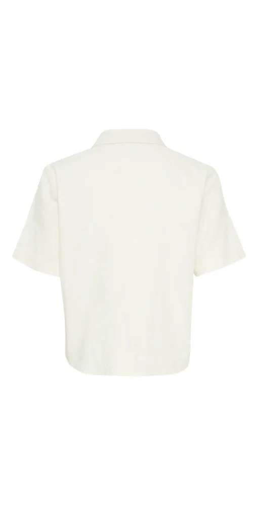 Ichi Tie Front Shirt, white