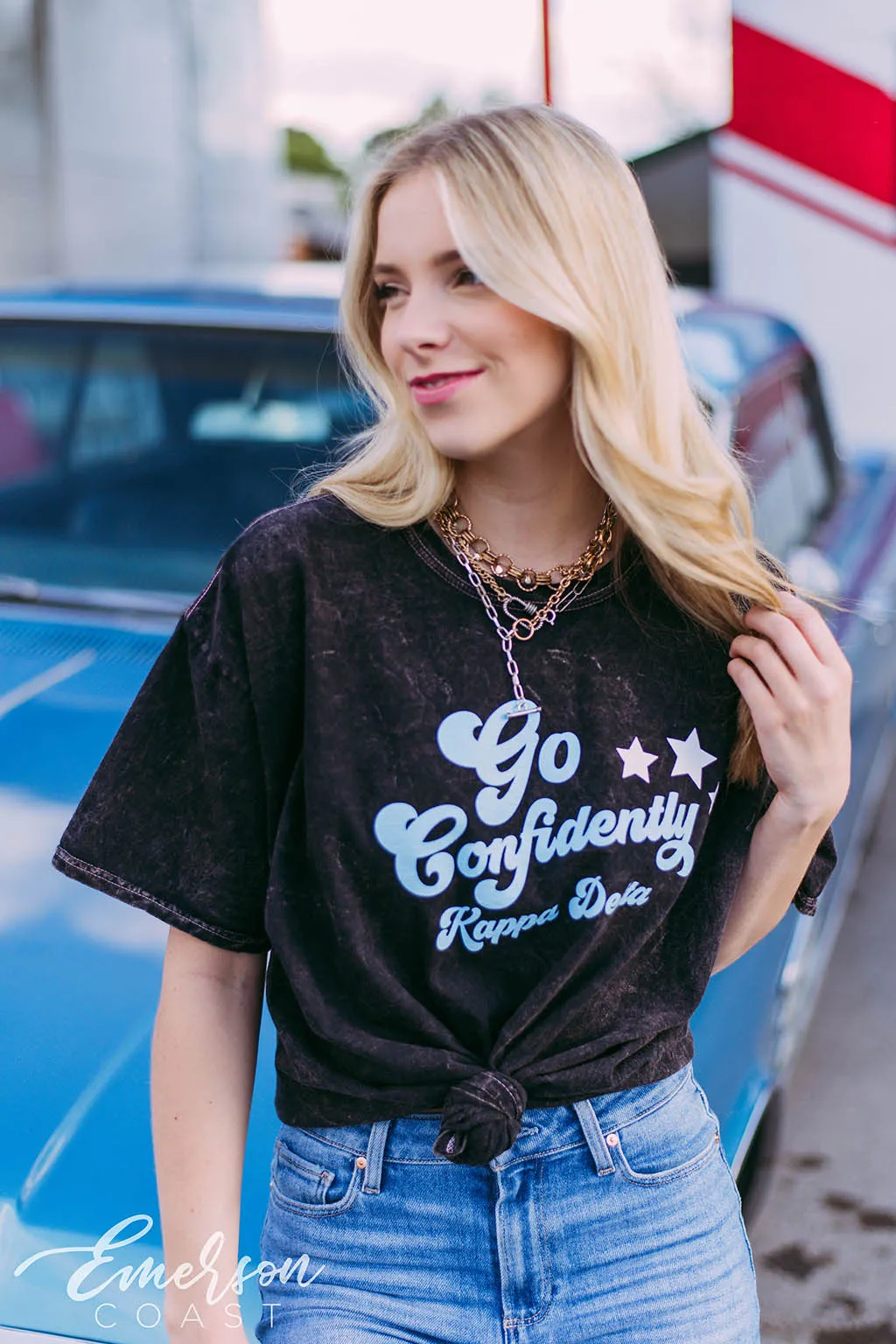 Kappa Delta Go Confidently Mineral Wash Tee