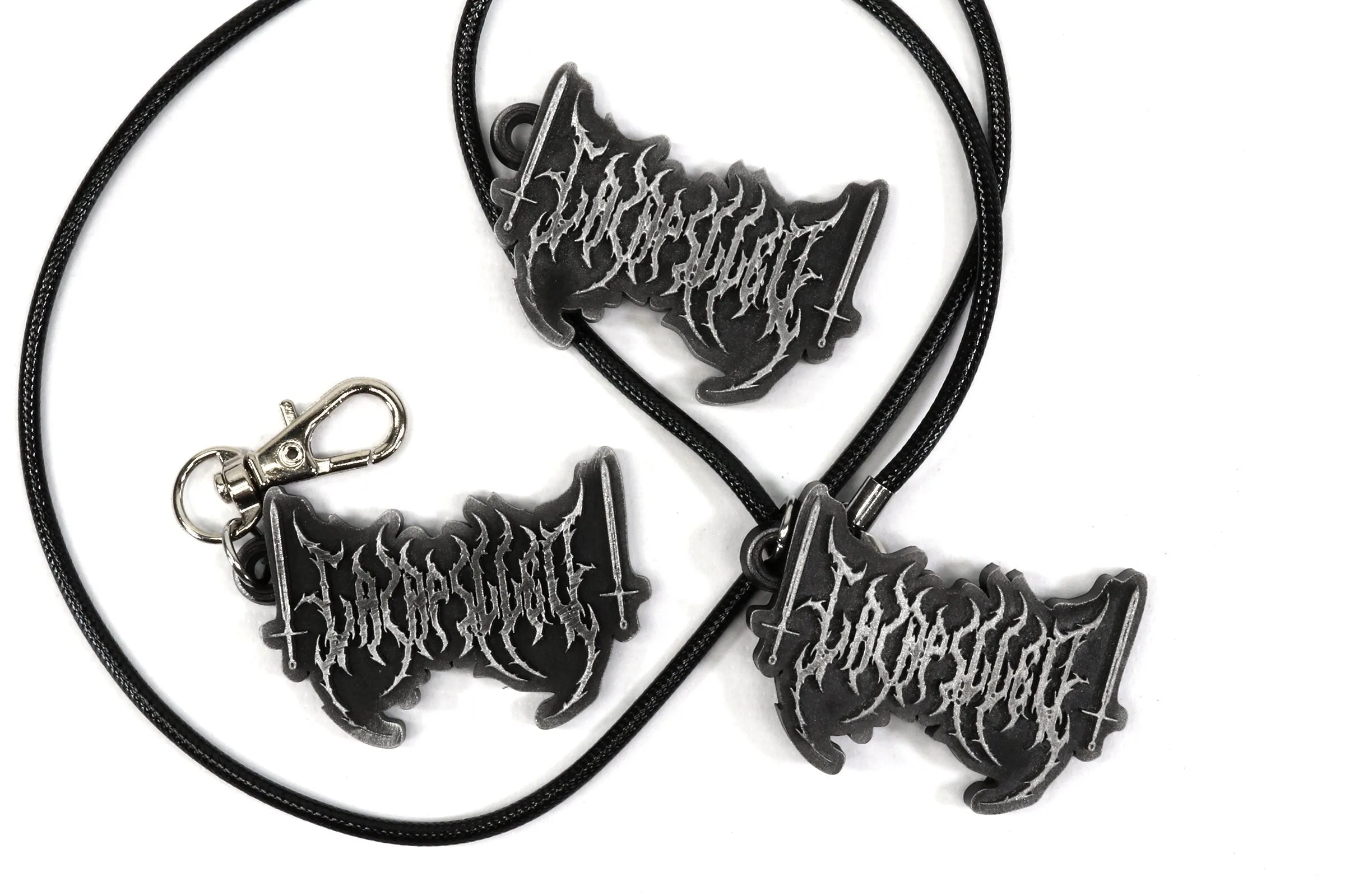 Lainpilled Metal Text Keychain / Necklace - Anime Merch