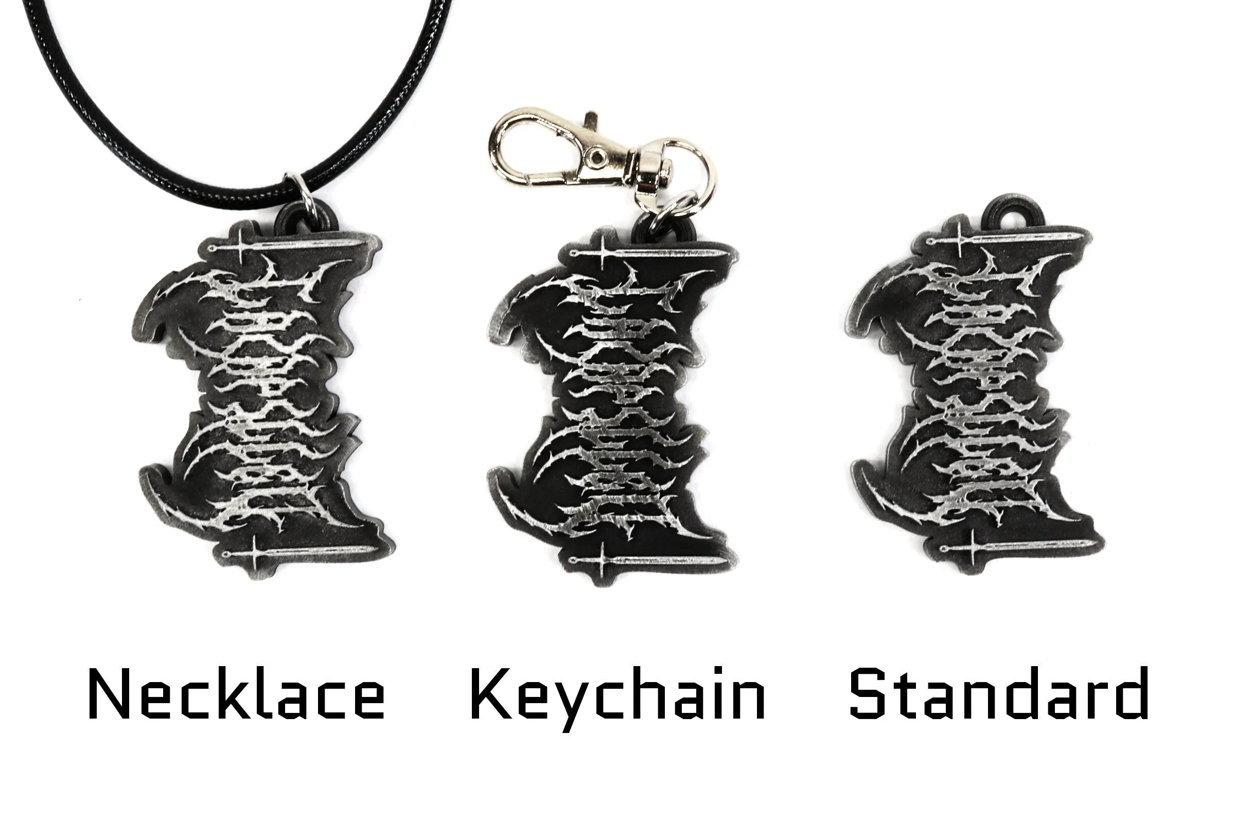 Lainpilled Metal Text Keychain / Necklace - Anime Merch