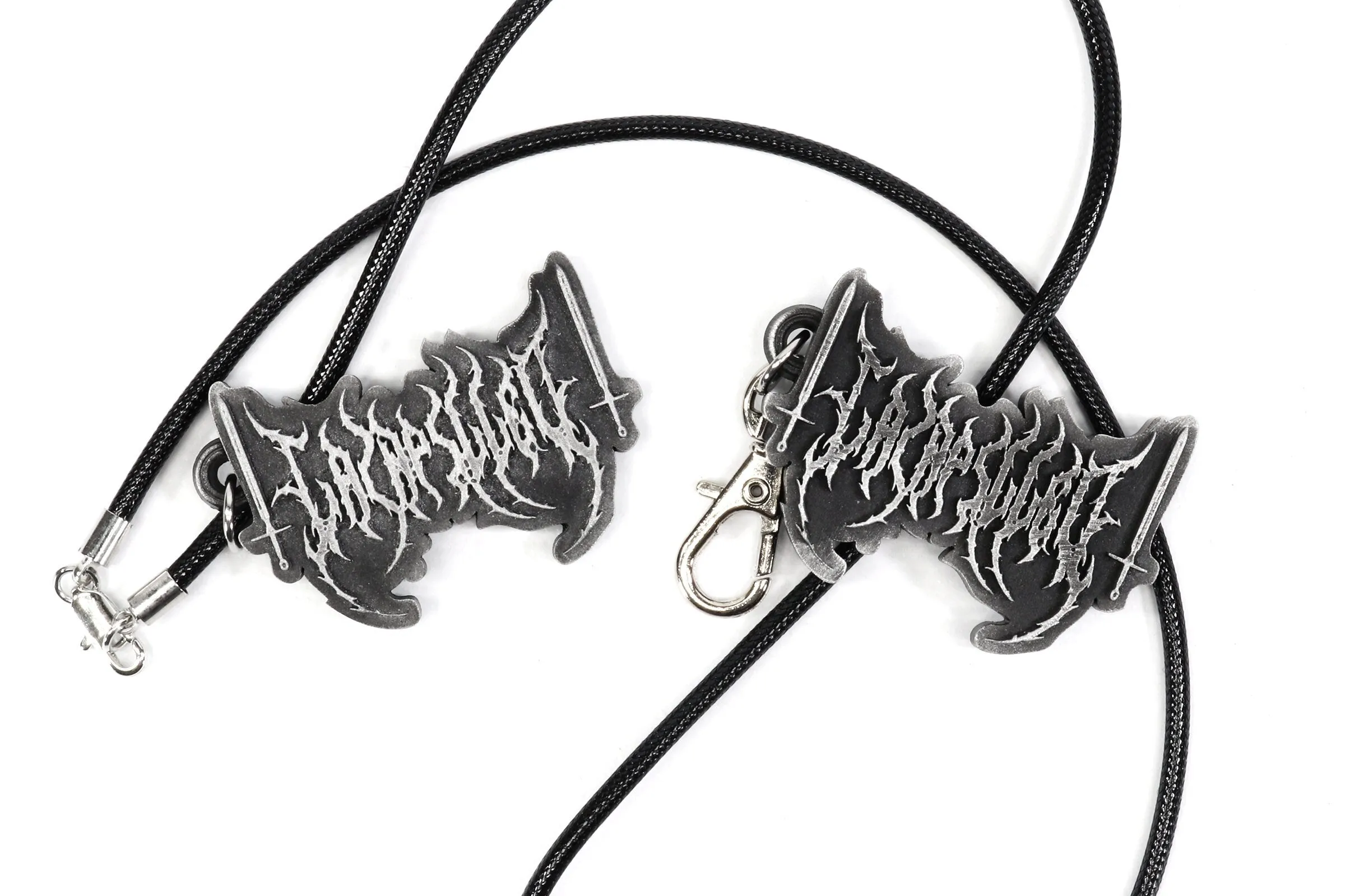 Lainpilled Metal Text Keychain / Necklace - Anime Merch