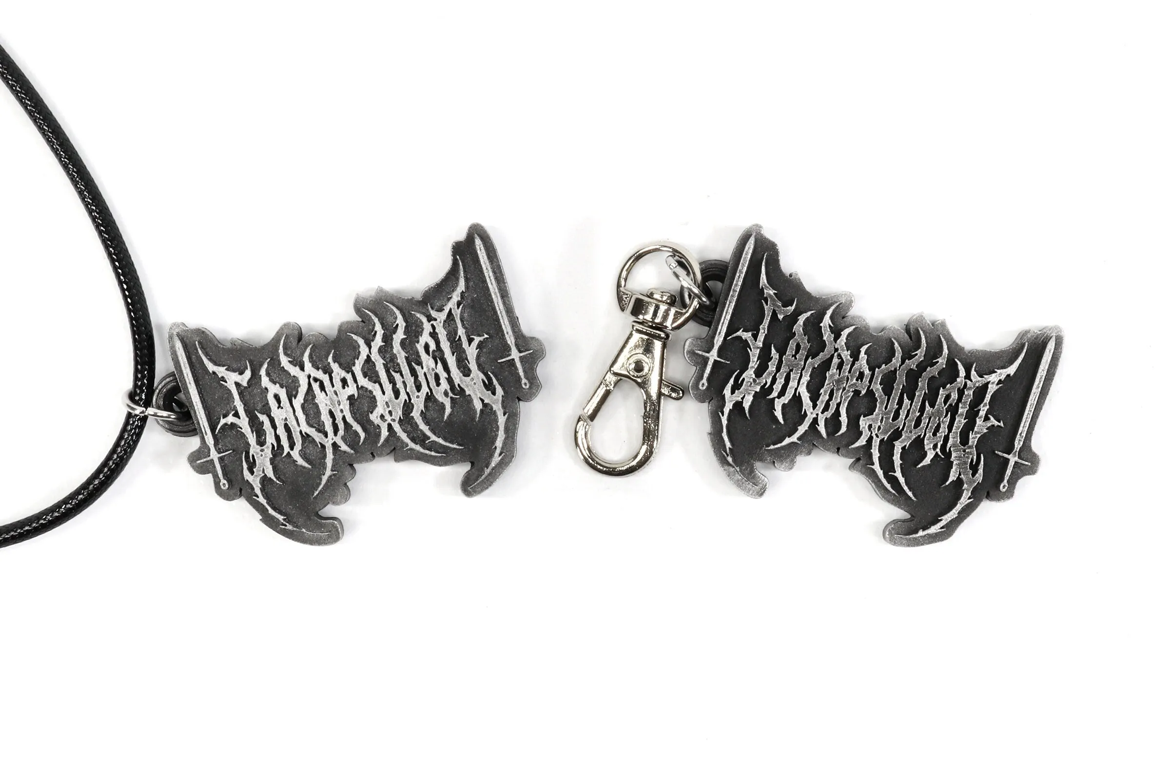 Lainpilled Metal Text Keychain / Necklace - Anime Merch