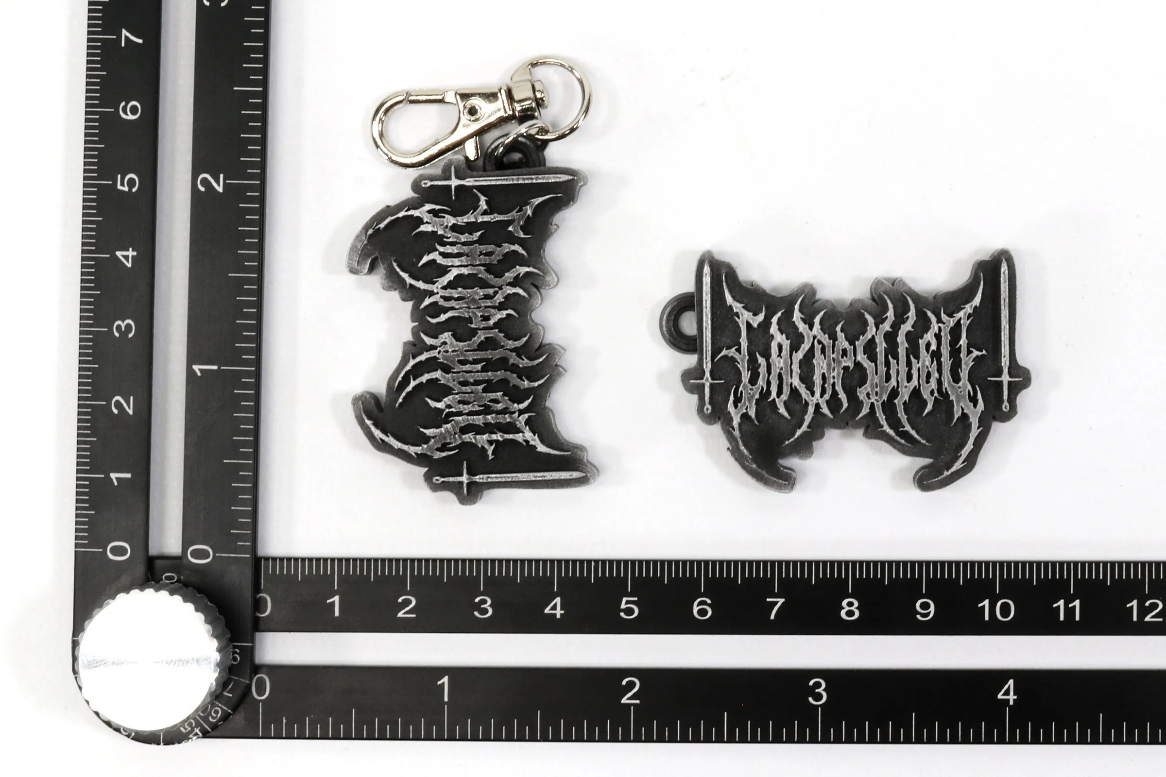 Lainpilled Metal Text Keychain / Necklace - Anime Merch