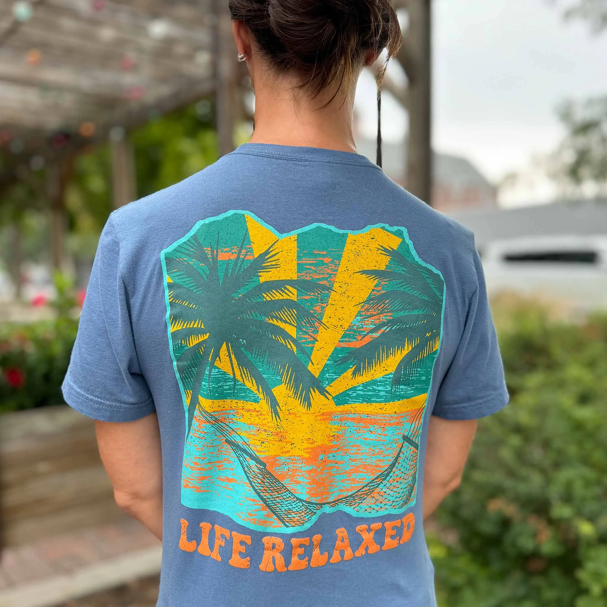 Life Relaxed Beach Hammock Graphic Tee