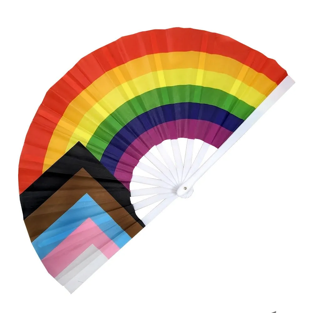 Mardi Gras LGBTQ  Progress Pride Flag Fan