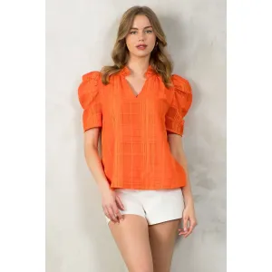 Maye Short Sleeve Textured THML Top-SALE