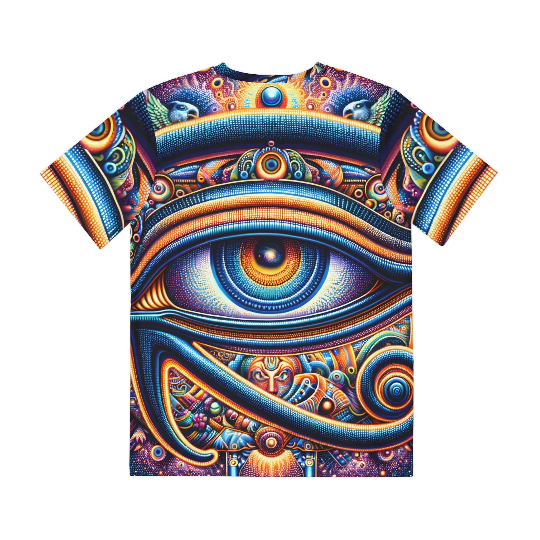 Meta Zen's Eye of Horus 2024 - Polyester All Over Print T-shirt for Festival Streetwear Rave Art Psychedelic Visionary