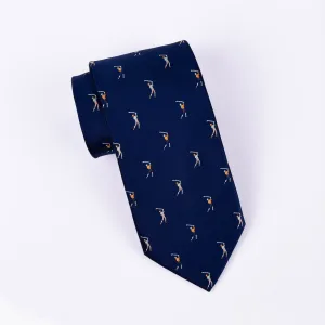 Navy Blue Golf Italian Designer Business Apparel 3.15" Tie Professional Fashion