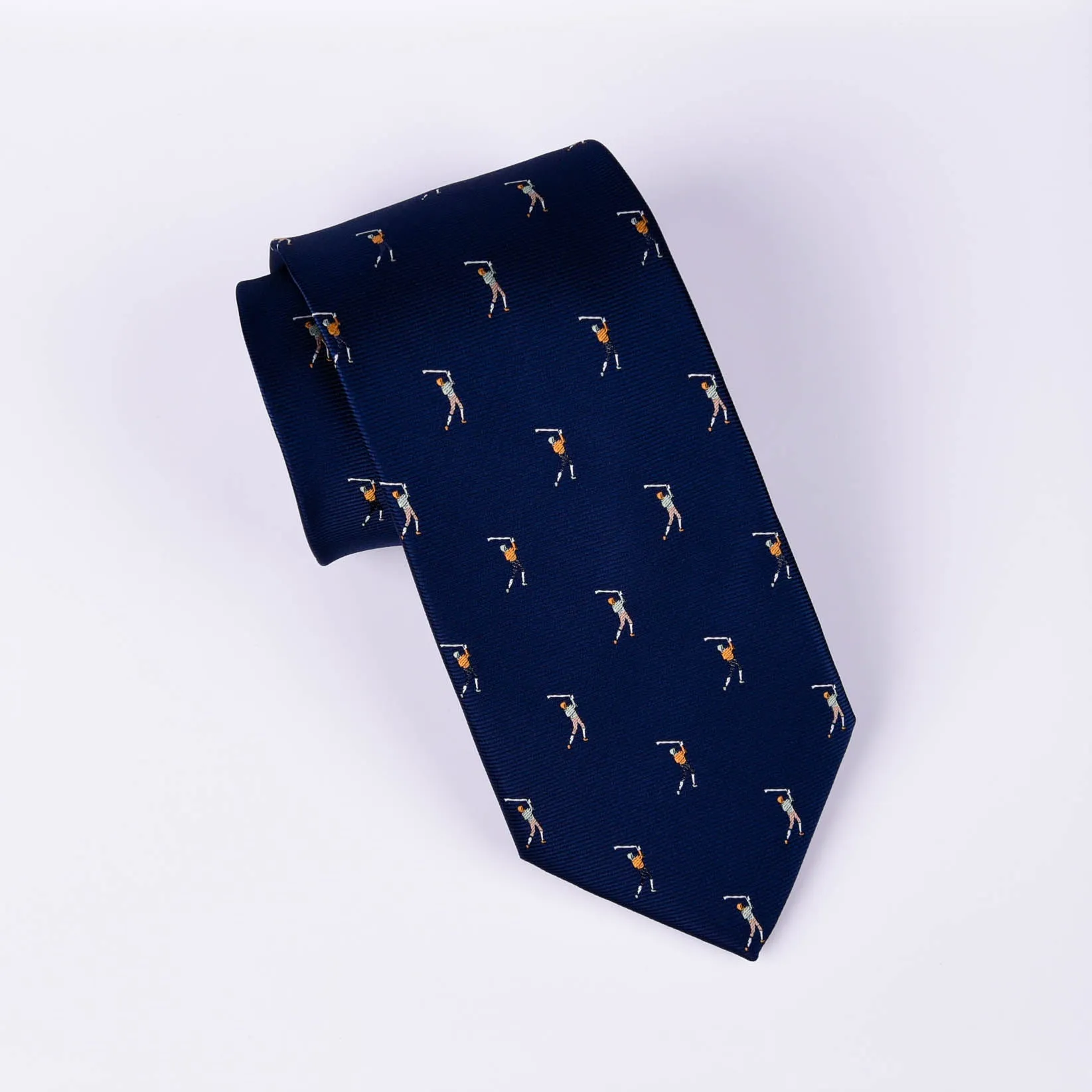 Navy Blue Golf Italian Designer Business Apparel 3.15" Tie Professional Fashion