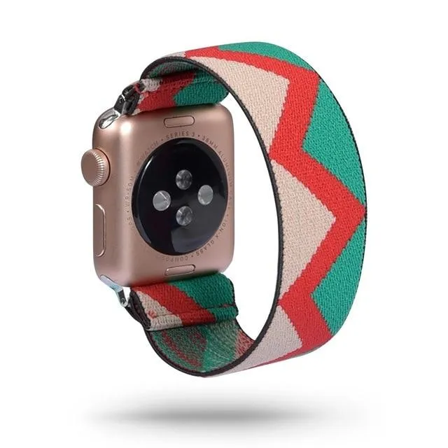 Neon Red Green Ethnic Pattern Apple Watch band Series Watchbands