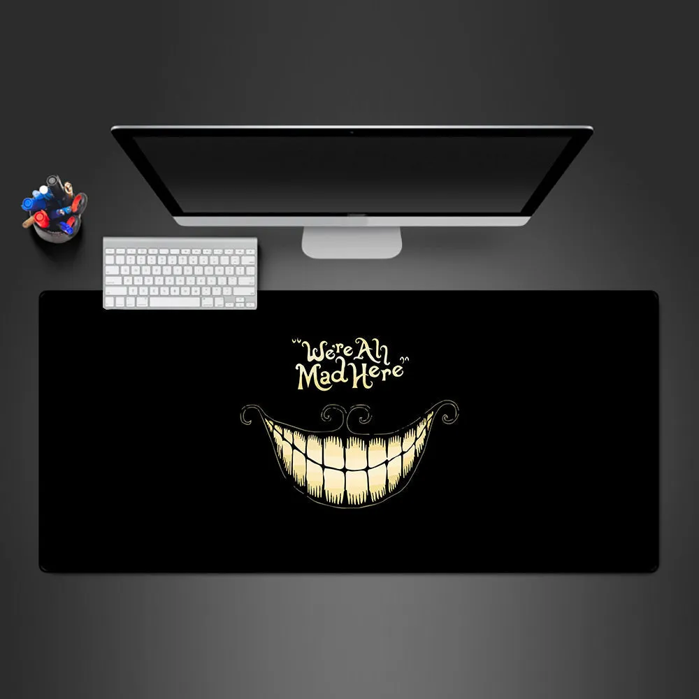 Nysekai ""We are all mad here" Design M-XXL Size Gaming Mouse Pad'' Computer Desk Mat