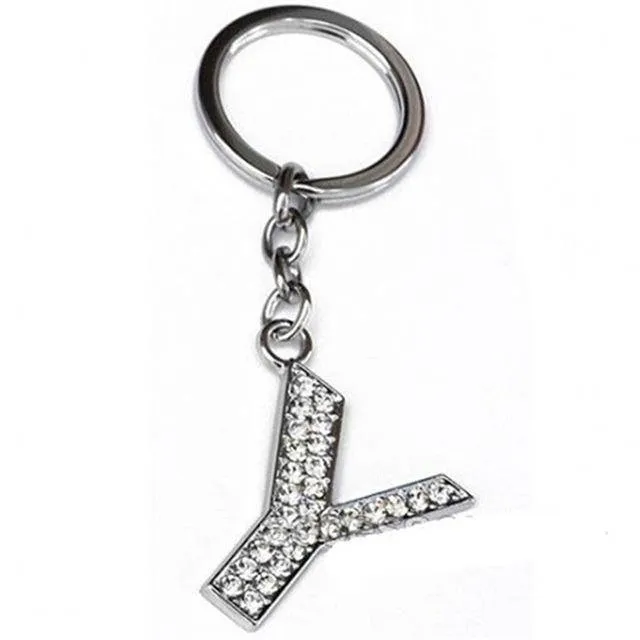 Q-Z Personalized Letters Crystal Keychain