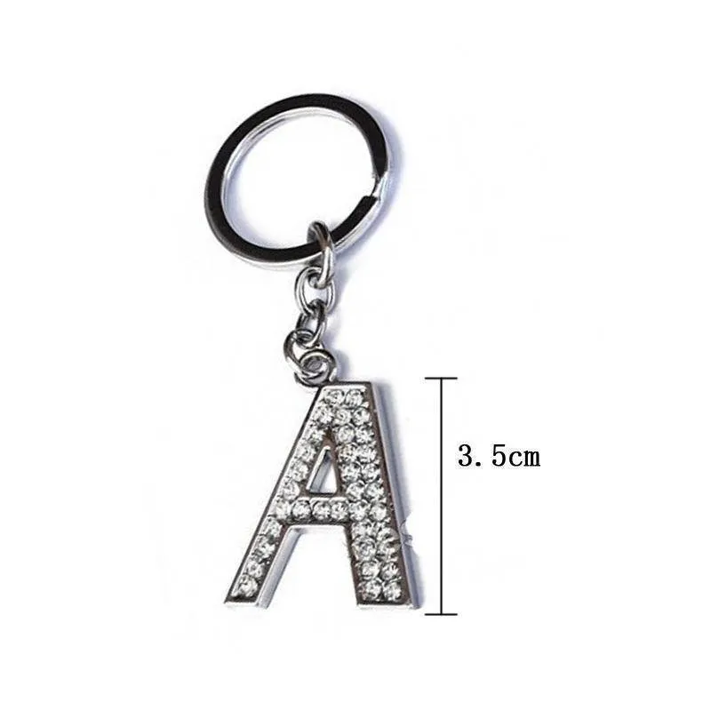 Q-Z Personalized Letters Crystal Keychain