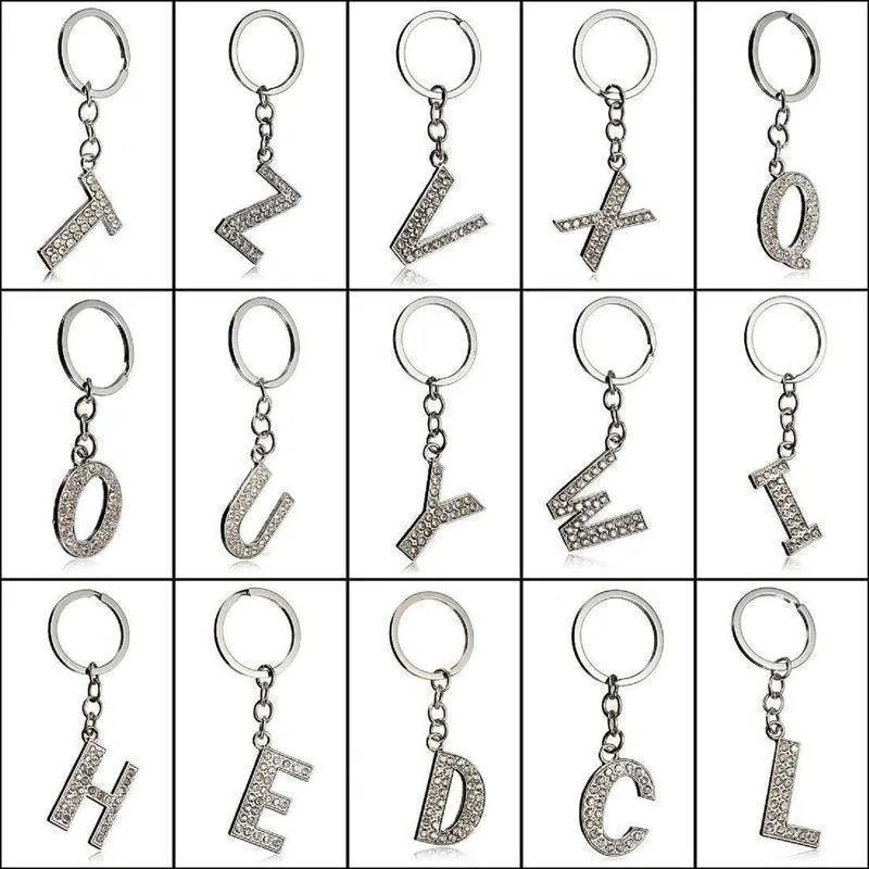 Q-Z Personalized Letters Crystal Keychain