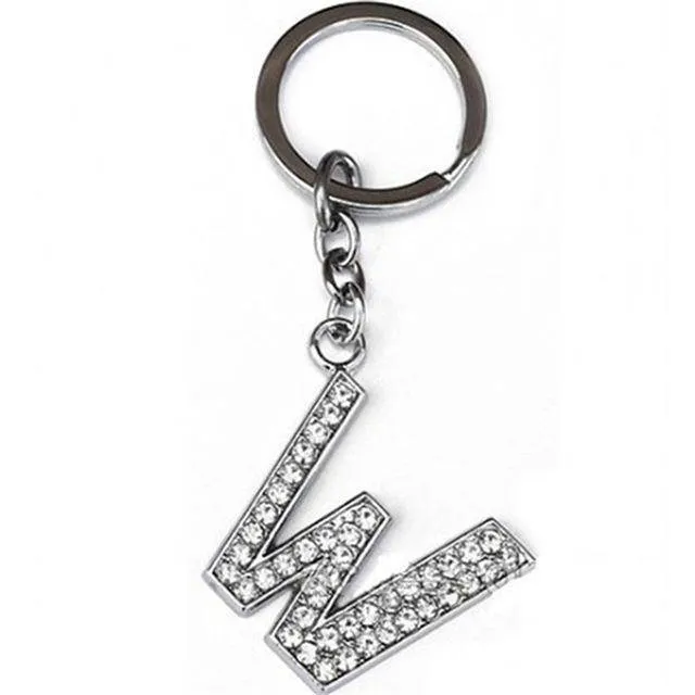 Q-Z Personalized Letters Crystal Keychain