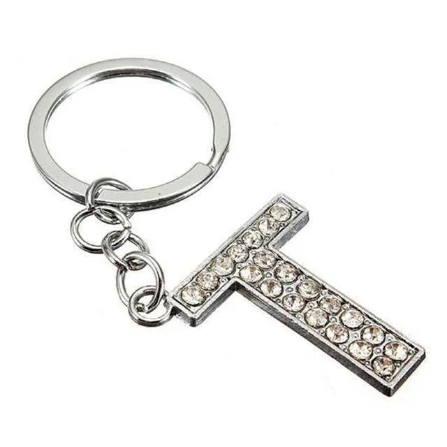 Q-Z Personalized Letters Crystal Keychain