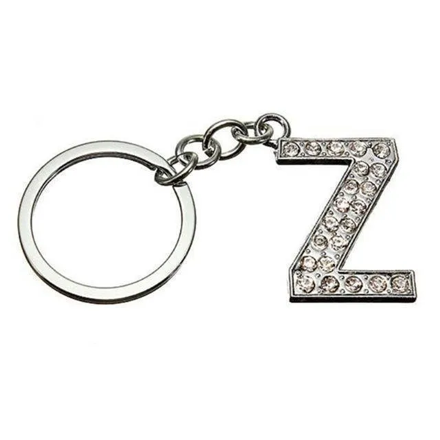 Q-Z Personalized Letters Crystal Keychain