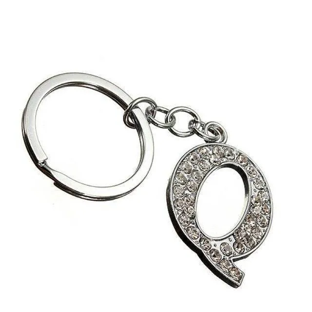 Q-Z Personalized Letters Crystal Keychain