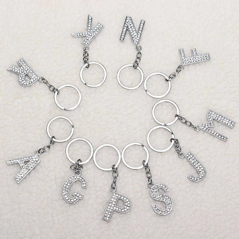 Q-Z Personalized Letters Crystal Keychain