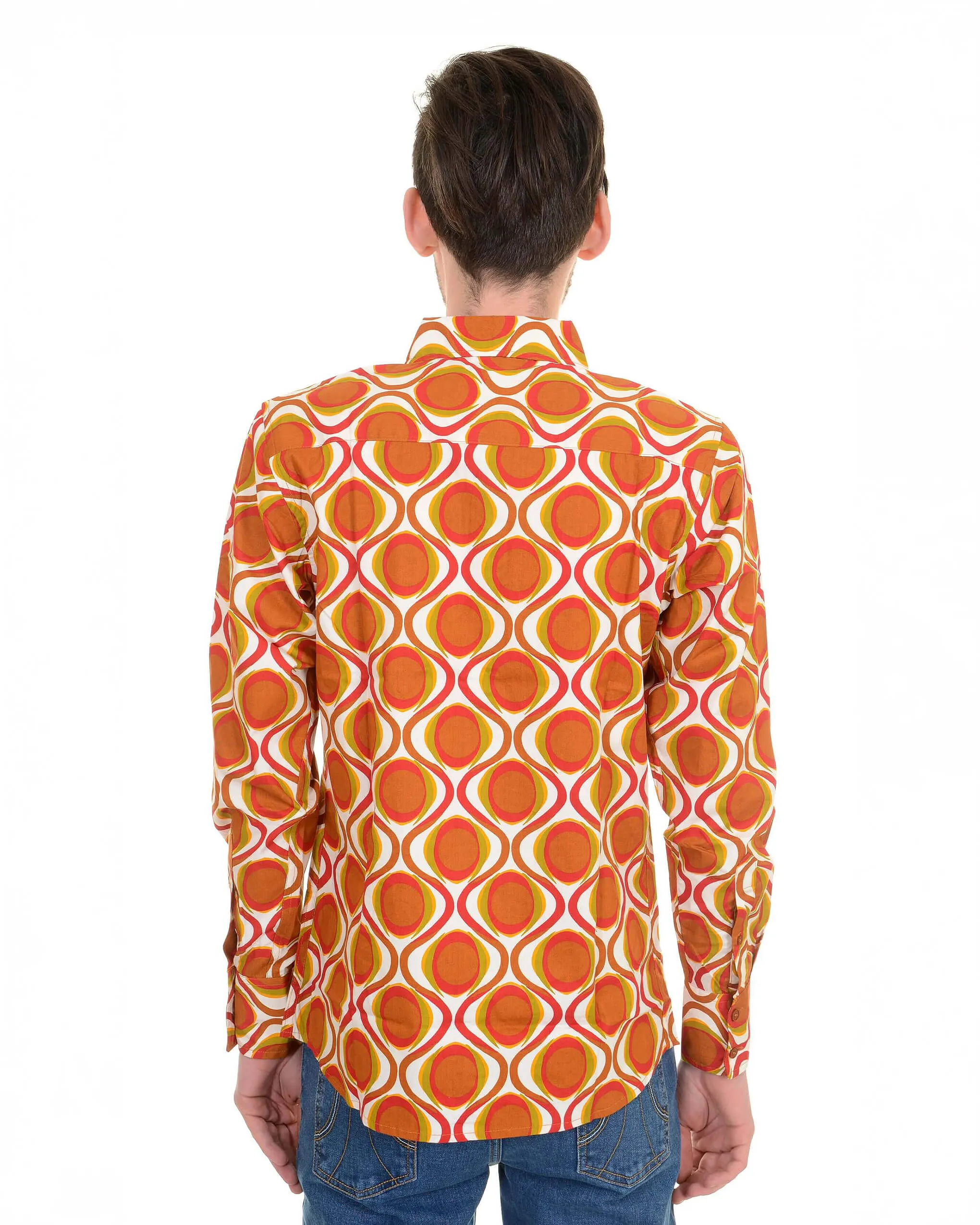 Retro Mod Geometric Psychedelic Printed 70's Shirt