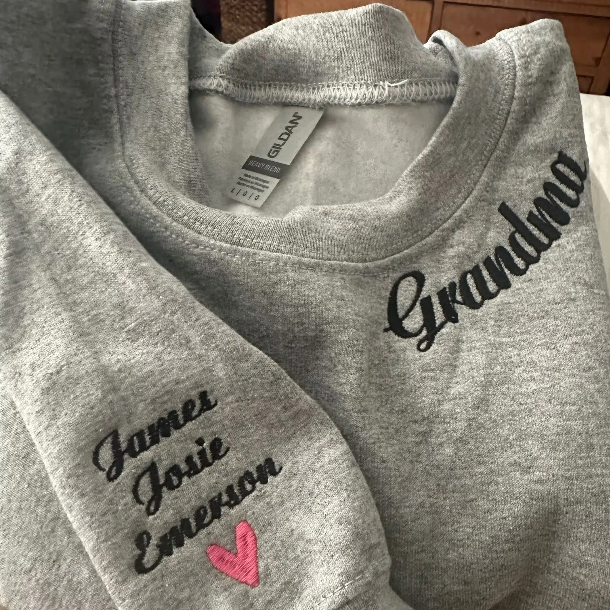 Rich Auntie Vibes Sweatshirt with Children Names on Sleeve