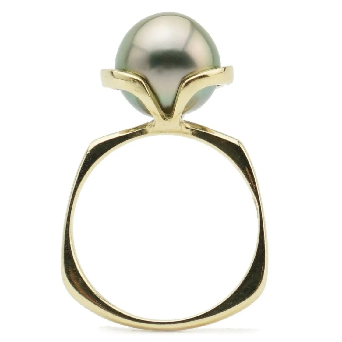 Rosy Peacock Glow Tahitian Pearl Petal Ring