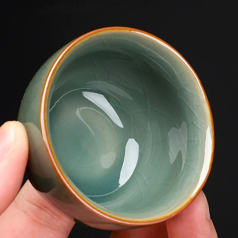 Ru Kiln Ice Crackle Retro Ceramic Tea Cup