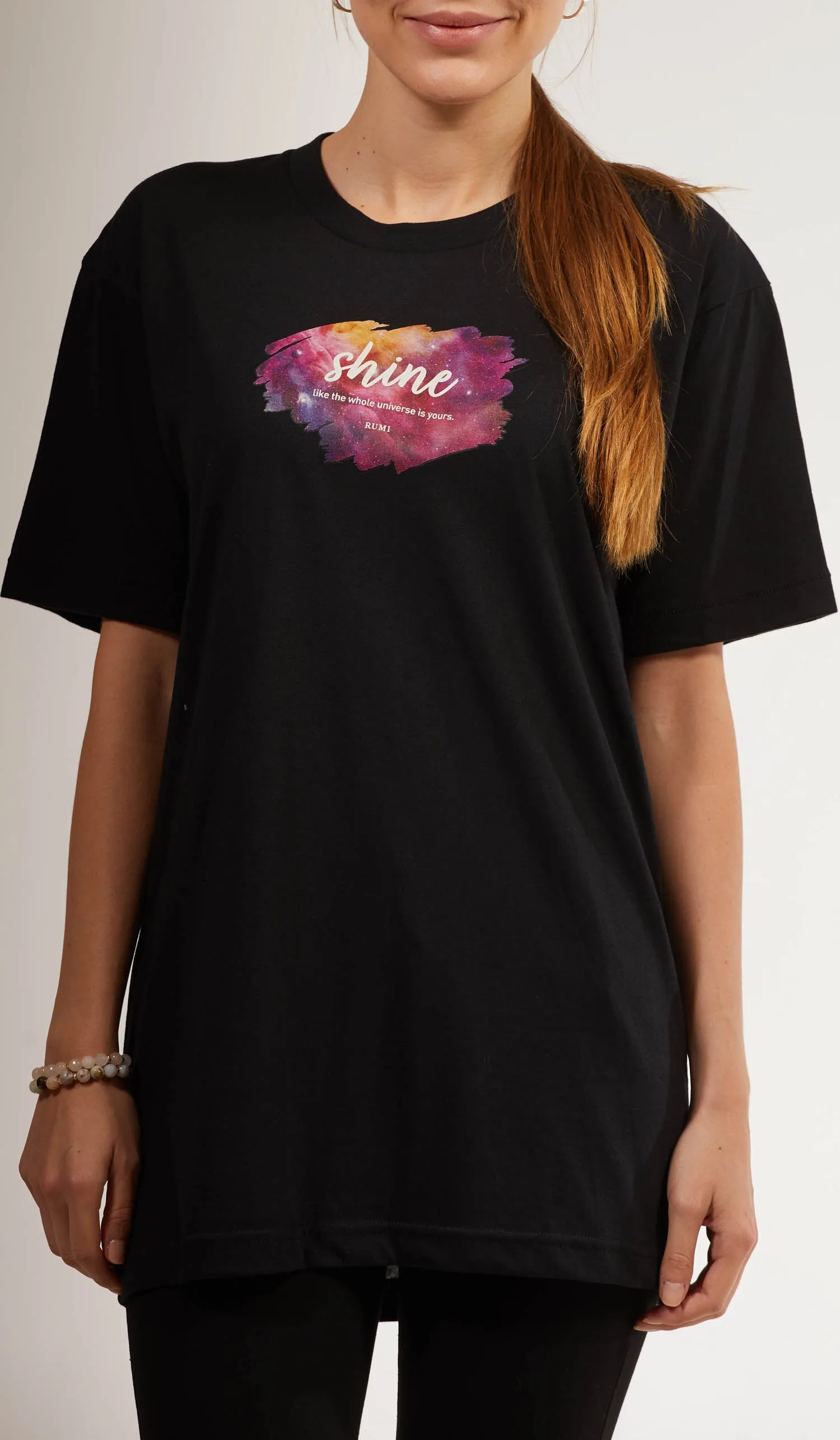 Rumi Quotes Fine Short Sleeve Womens T Shirt - Shine - Black/ Multi