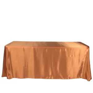 Satin Rectangular 90"x132" Tablecloth - Terracotta