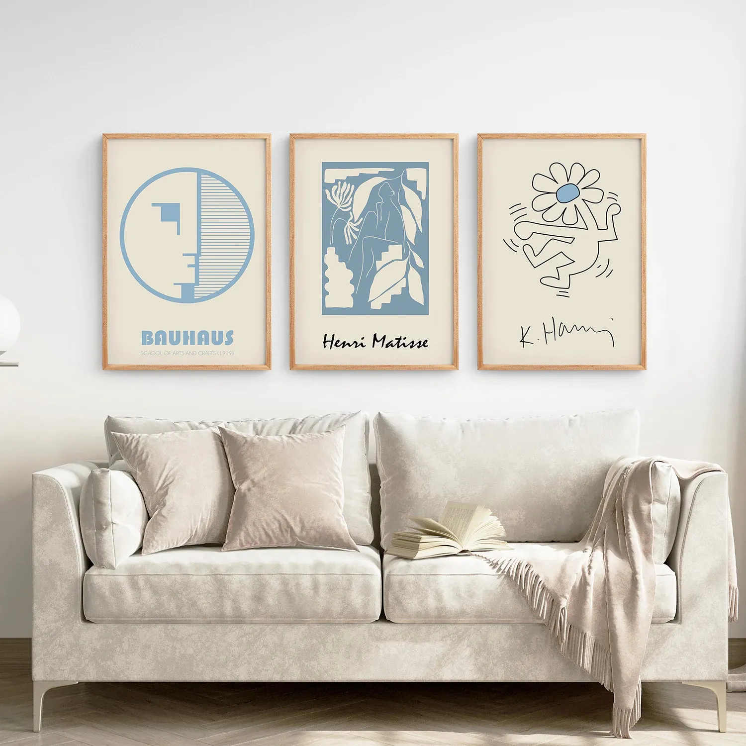 Set of 3 Bauhaus & Matisse Prints. Dancing Flower, Abstract