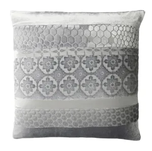 Silver Velvet Patchwork Pillows by Kevin O'Brien Studio