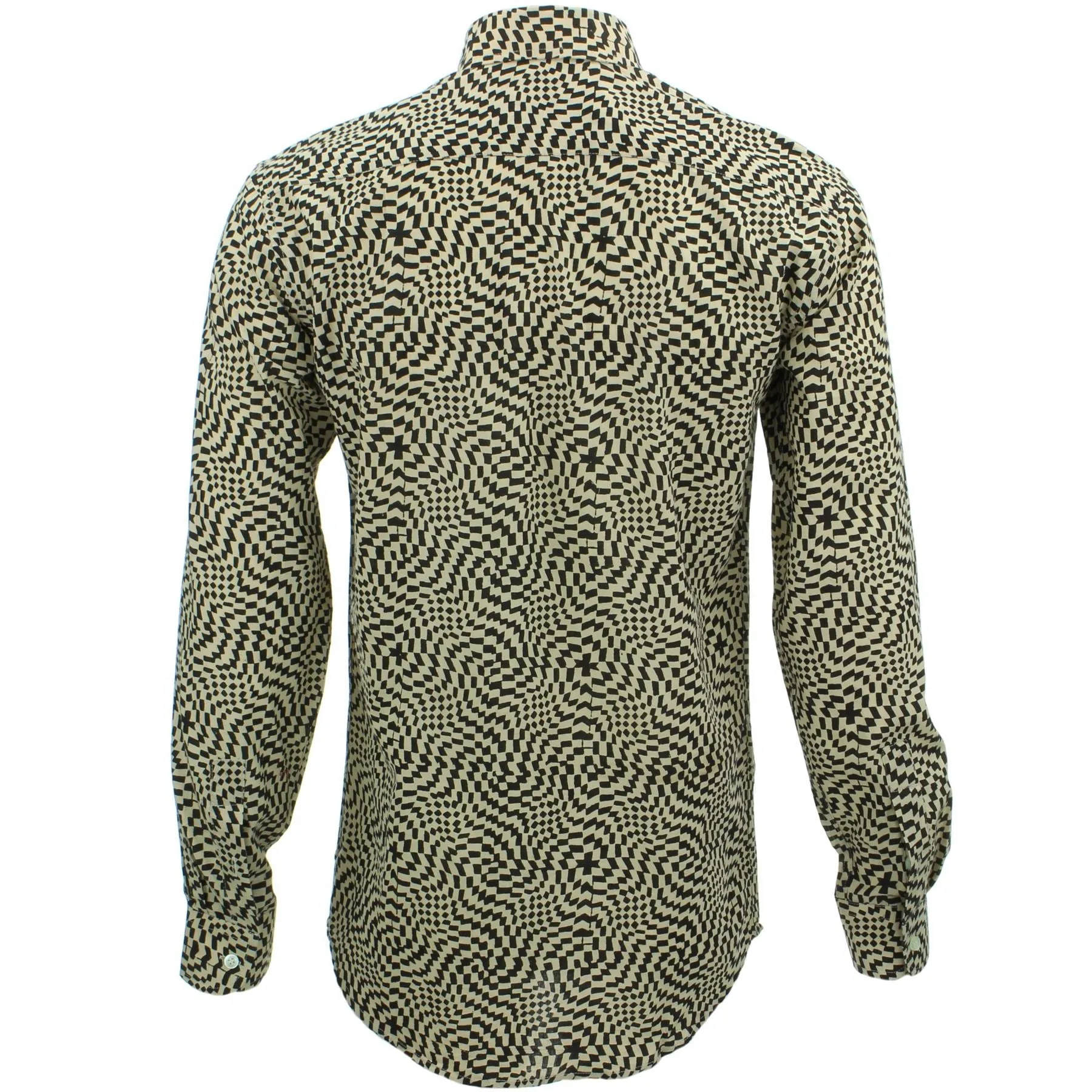 Slim Fit Long Sleeve Shirt - Block Print - Psychedelic Shift