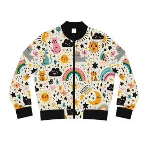 Sunshine, kitties, and rainbows - Women's Bomber Jacket (AOP)