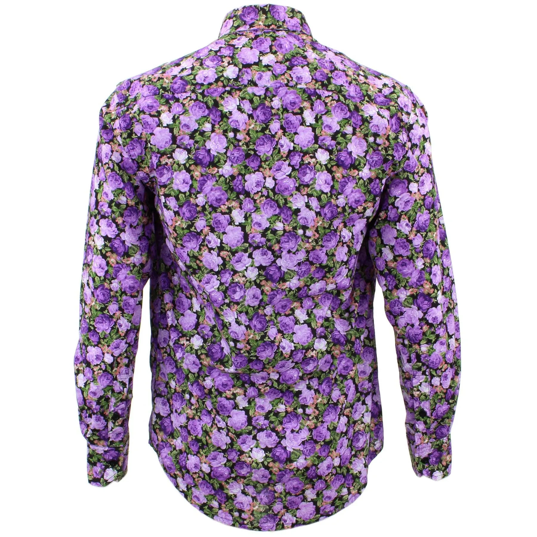 Tailored Fit Long Sleeve Shirt - Bright Purple Floral